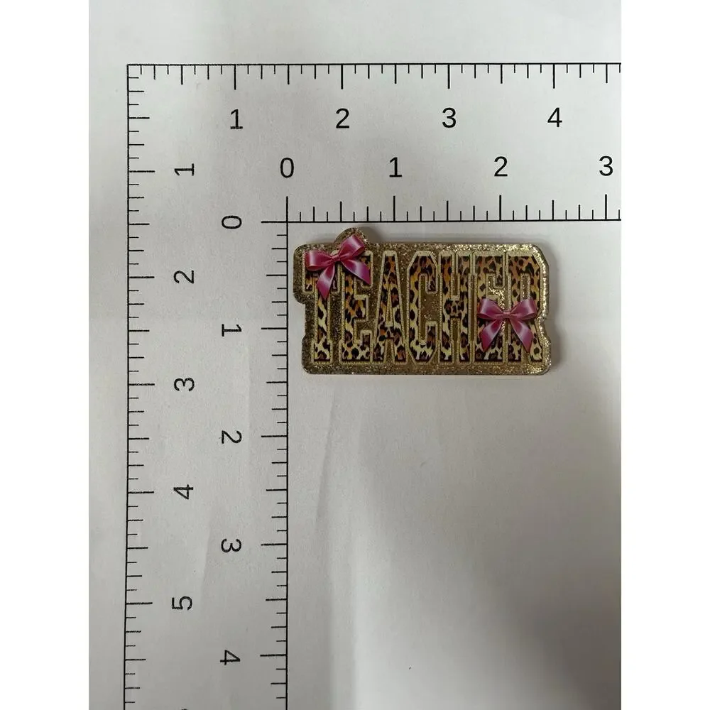7 Pc Teacher Acrylic Flatbacks
